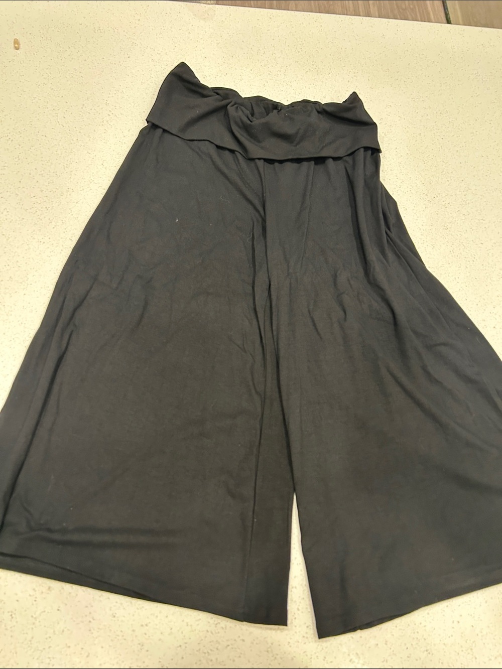 Women's Black Wide-Leg Knit Palazzo Pants
